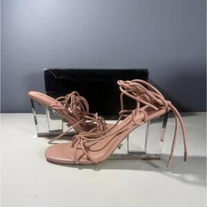 I.N.C. International Concepts Nude Strappy Clear‎ Block Heel Sandals
